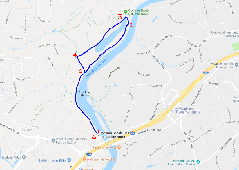 Cochran Shoals Trail Run course