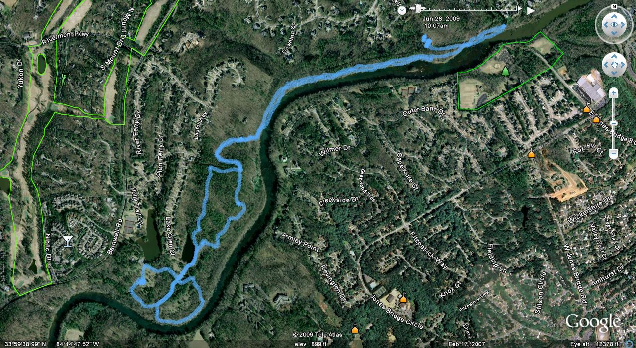 GPS Track of our Jones Bridge Hike