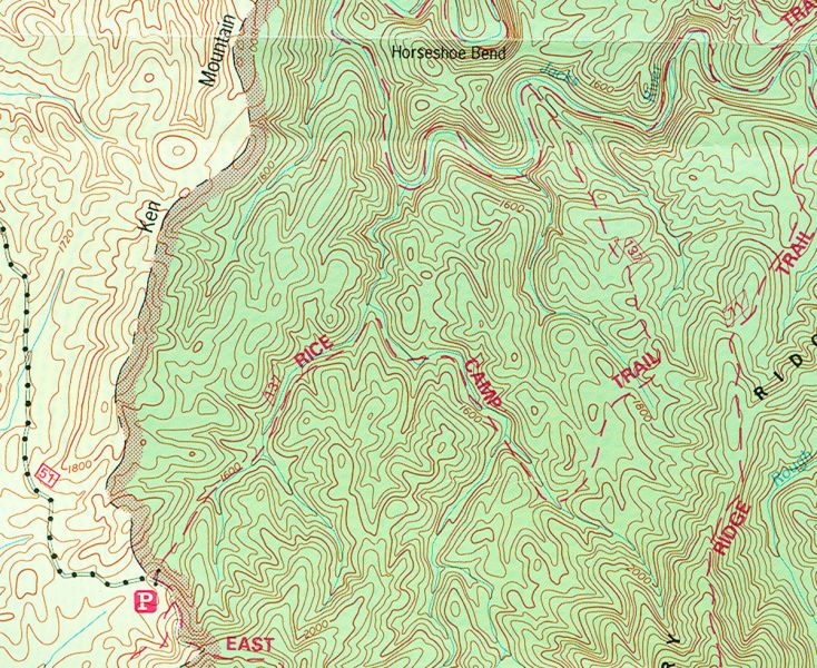 Detail map of Rice Camp Trail