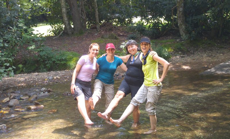 Cooling off their feet at Standing Indian Campground