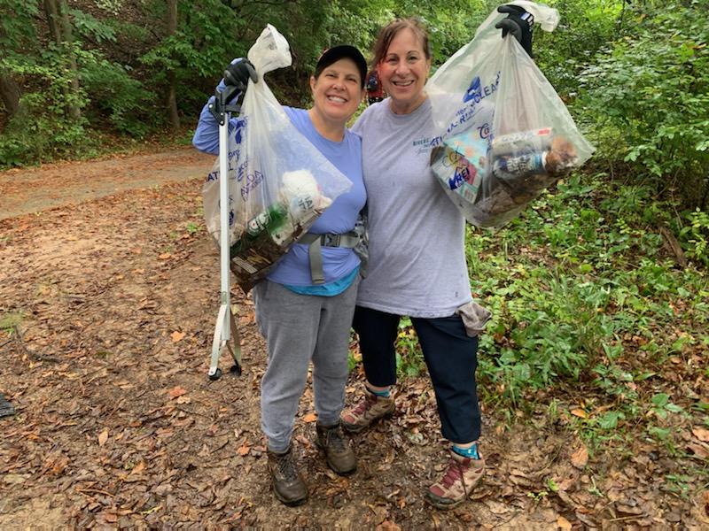 holding trash collected