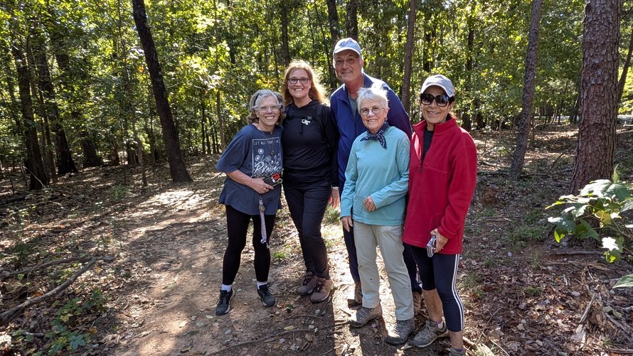 Our group on the trail at the Berkeley Lake Nature Preserve, Oct 18, 2026